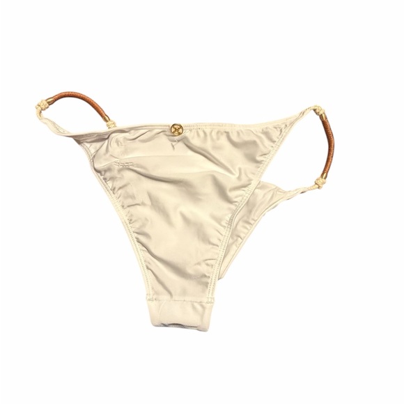 NEW Vix Paula Hermanny Swim Bikini Set Bikini Top & Cheeky Bottom White Beaded - Picture 6 of 13